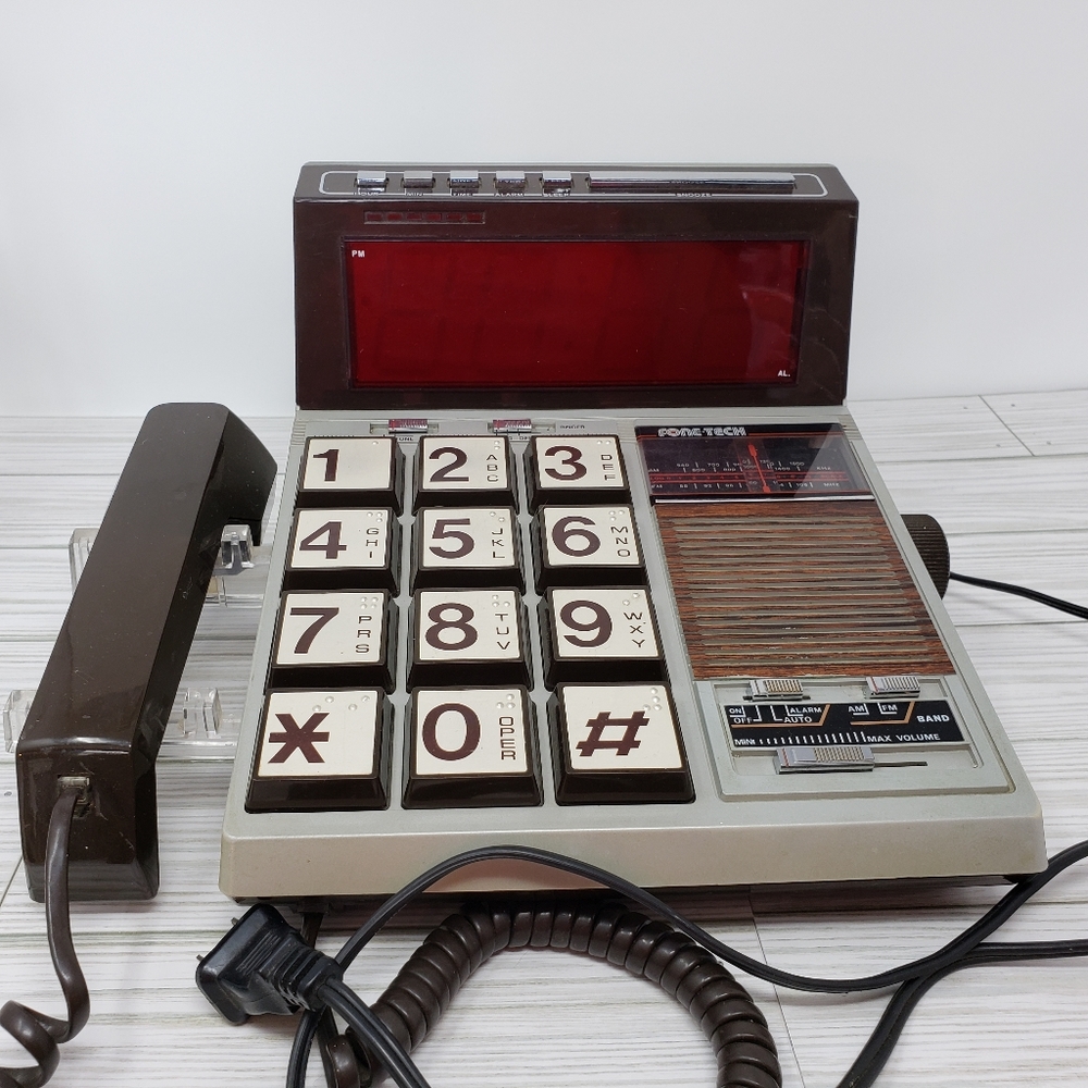 Phone Tech Telephone Alarm Clock Radio Vintage - Picture 14 of 16